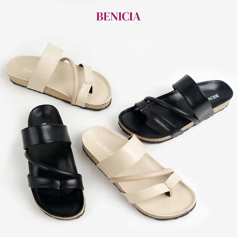 BENICIA Diva Sandal Tali Wanita Flat Birken Footbed Jepit Kekinian
