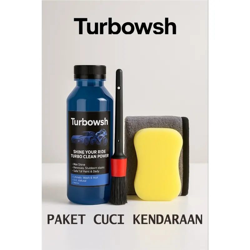 Paket Cuci Motor Mobil Turbows Free Kuas Detailing