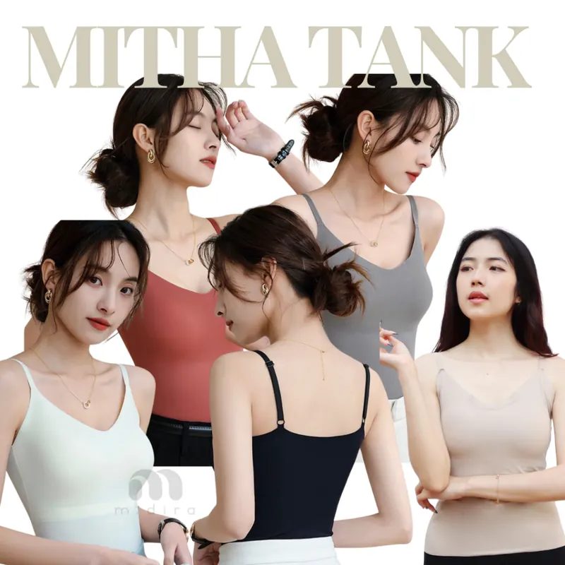 Mitha Kamisol Tanktop Seamless with Bra Cup Busa Tipis fit to XL
