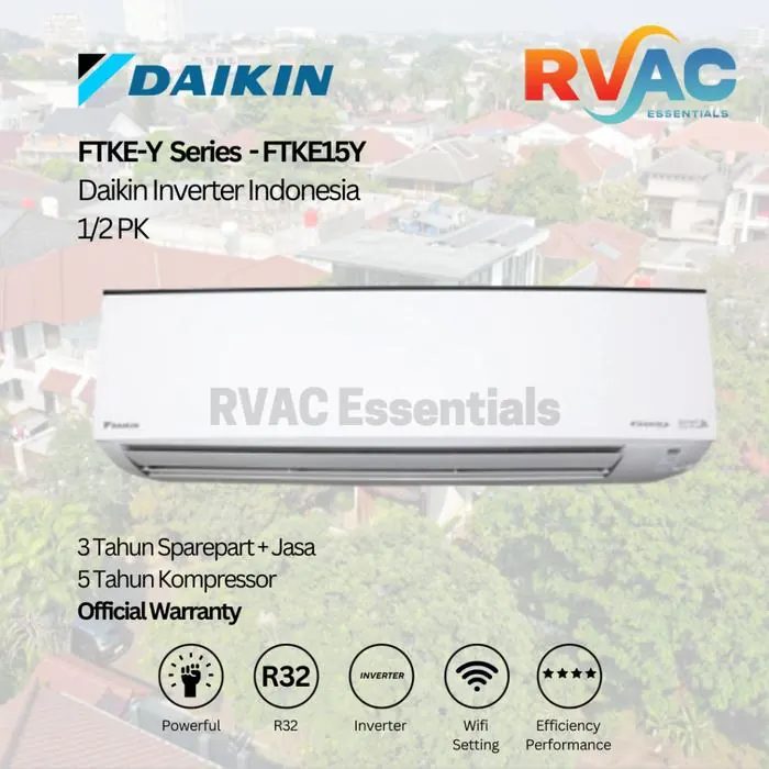 Daikin AC Inverter 1/2 PK FTKE15-YV14 Indonesia