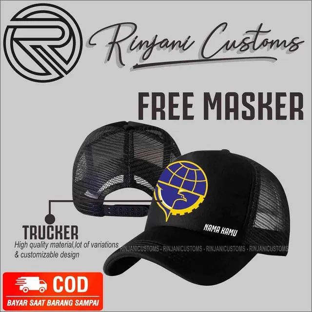 Topi Dinas Perhubungan.topi Dishub.trucker.free Masker DAN Tambah Nama