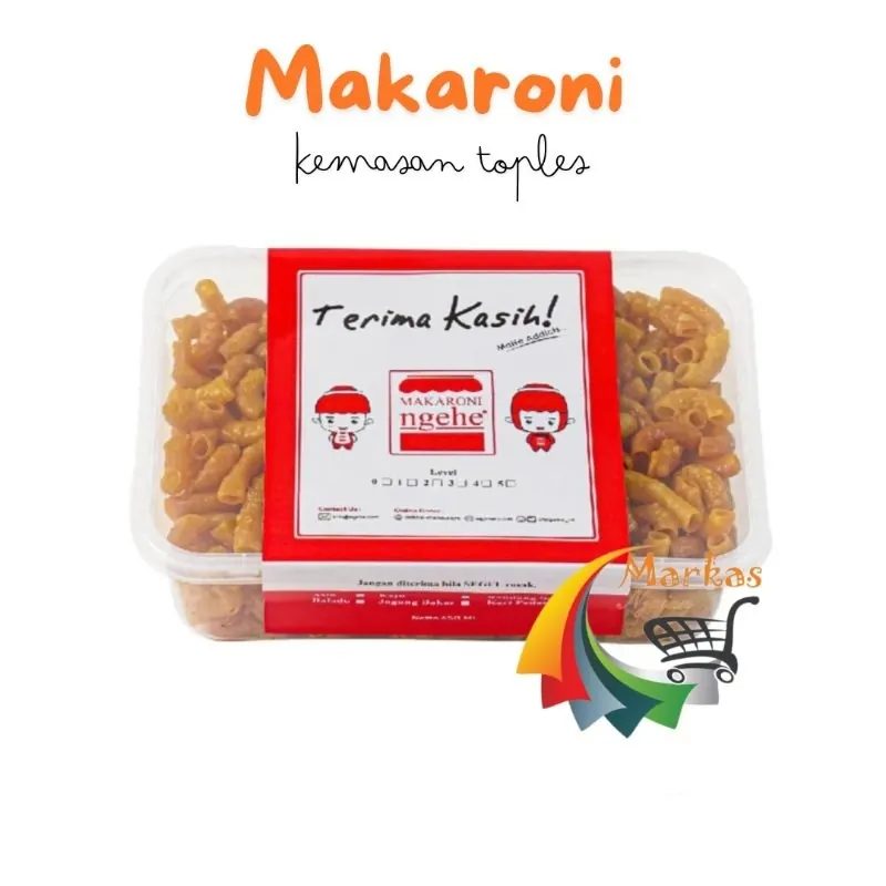 Makaroni Ngehe Kering Berbagai Rasa Pedas Level 1-5 Kemasan Toples