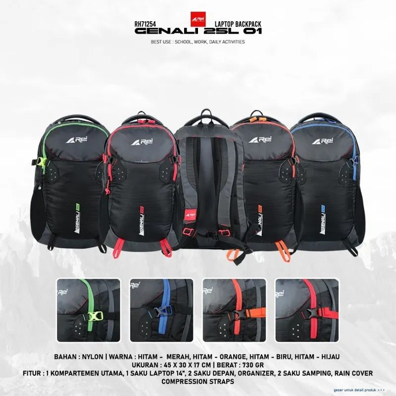 Tas Ransel Pria Genali 01 25 Liter Arei Outdoorgear
