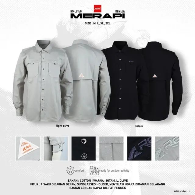 Kemeja Panjang Pria Merapi Arei Outdoorgear