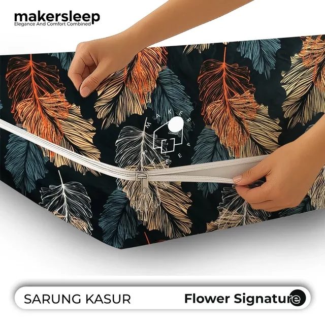Sarung Kasur Motif / Sprei Resleting Single Bed Ukuran 120x200 Tinggi 10/15/20