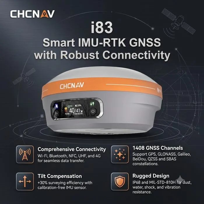 CHCNAV i83 Smart IMU-RTK GNSS with Robust Connectivity