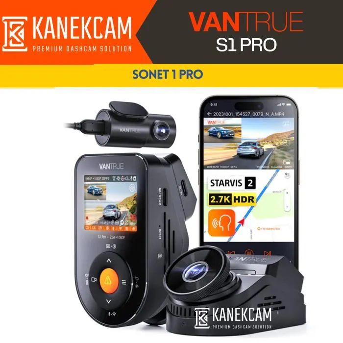 Dashcam Vantrue S1Pro Sonet1 Pro Kamera Mobil 2 Camera
