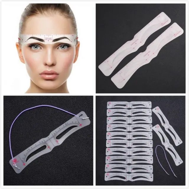 Eyebrow Ruler Set 12 pcs ( memBantu Lukis Penggaris Cetakan Alis mata )