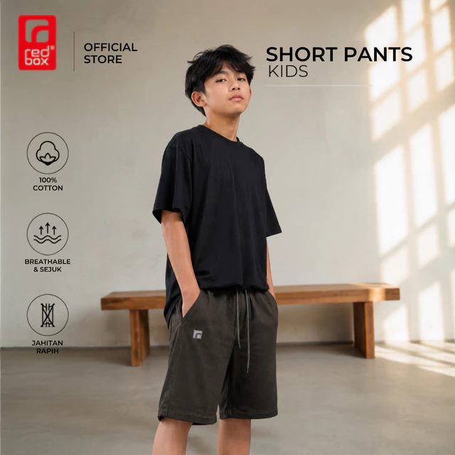 Redbox-Celana Pendek Anak Laki Tanggung Junior Remaja Usia 9-17 Tahun Bahan Katun Cinos