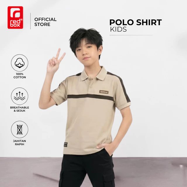 Redbox Kaos Kerah Anak Laki Tanggung Remaja Junior Usia 9-17 Tahun Bahan Lakos Pique