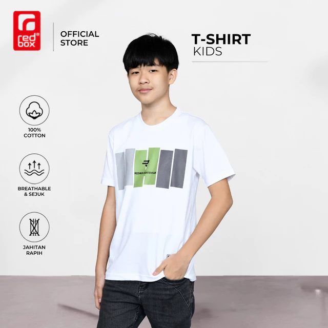 Redbox Baju Kaos Anak Laki-Laki Tanggung Remaja Junior Usia 9-17 Tahun Premium Distro