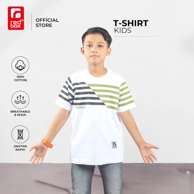 Redbox Baju Kaos Anak Laki-Laki Tanggung Remaja Junior Distro Usia 9-17 Tahun Cotton