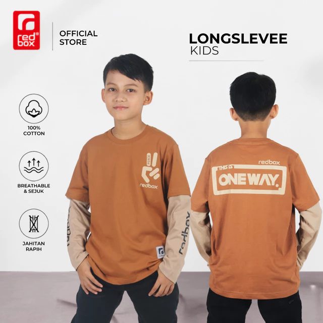 Redbox - Baju Kaos Tangan Panjang Anak Laki Tanggung Remaja Junior Usia 9-17 Tahun 24s