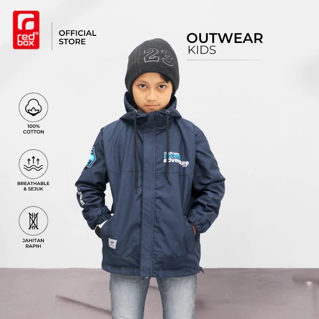 Redbox Jaket Parasut Anak Laki-Laki Tanggung Remaja Junior Usia 9-17 Tahun Bahan Water