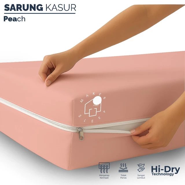 Sarung Kasur Polos / Sprei Resleting Bahan Mikrosilk Ukuran 200x200 Super King Bed Tinggi