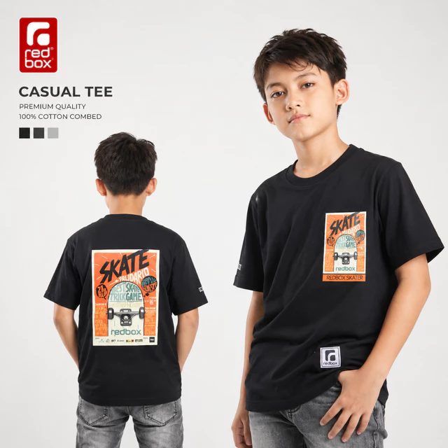 Redbox Baju Kaos Anak Laki Tanggung Remaja Junior Usia 9-17 Tahun Bahan Cotton Combed 24s