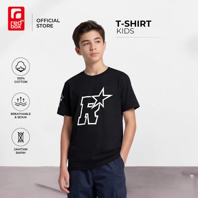 Redbox Kaos Anak Laki-Laki Tanggung Remaja Junior Usia 9-17 Tahun Cotton Combed 24s Warna