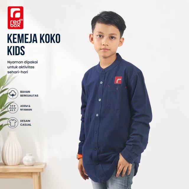 Redbox Kemeja Koko Kemko Anak Laki-Laki Tanggung Remaja Junior Distro Usia 9-17 Tahun