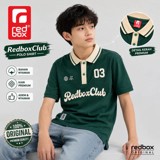 Redbox Kaos Kerah Polo Shirt Anak Tanggung Remaja Junior Usia 9-17 Tahun Lakos Pique 24s