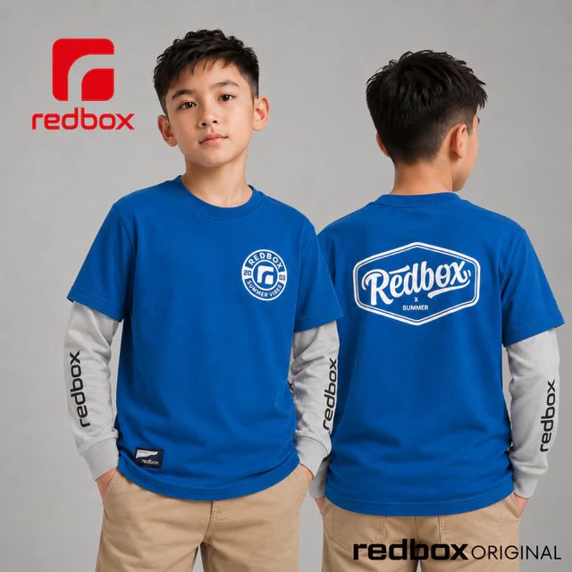 Redbox - Baju Kaos Tangan Panjang Anak Laki Tanggung Remaja Junior Usia 9-17 Tahun Cotton