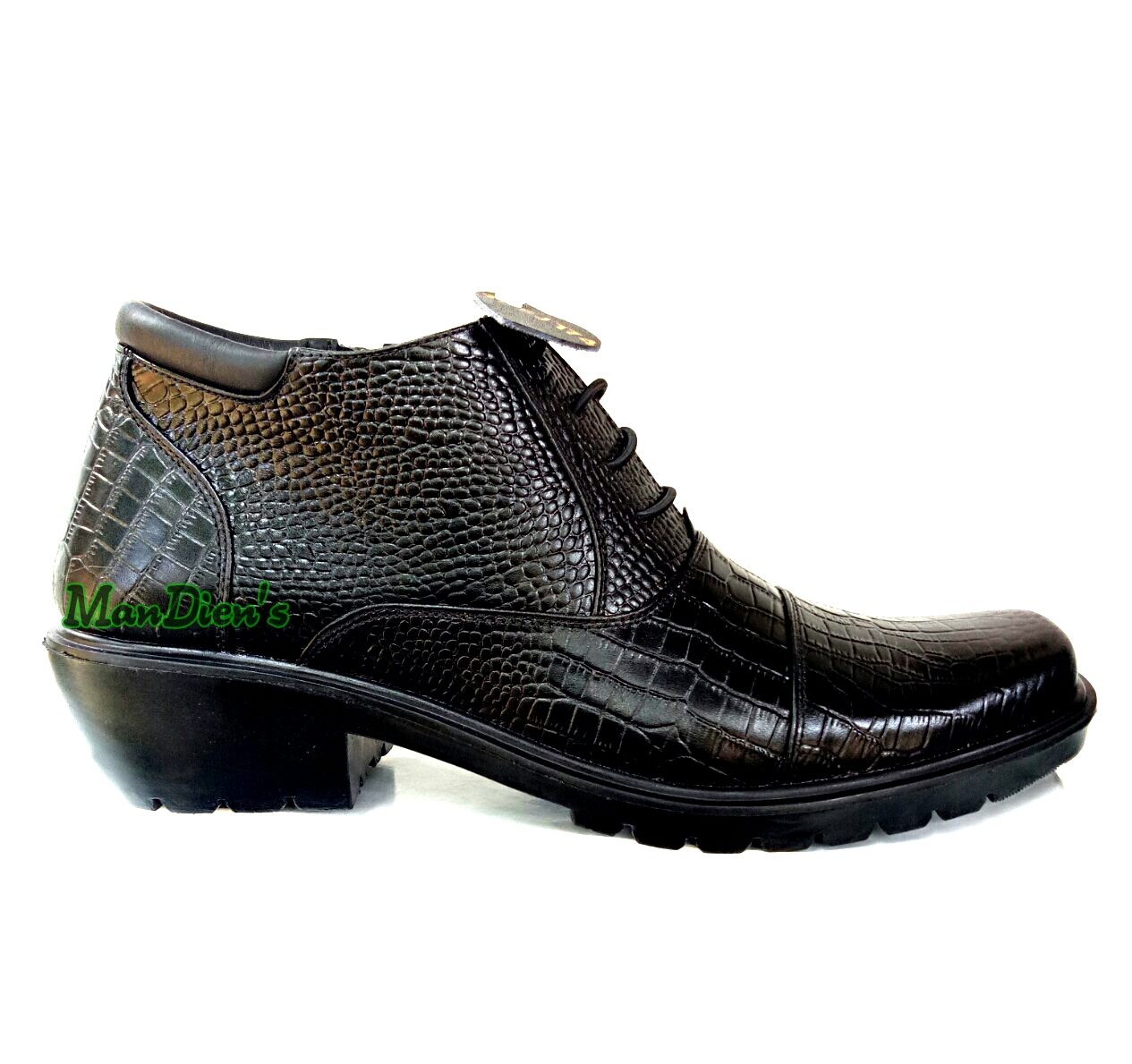 Medali K174FB Sepatu Boots Pria Kulit Asli Motif Buaya - Sepatu Kulit Pria Premium