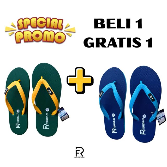 Sandal Beli 1 Gratis 1 / Japit Karet Nyaman
