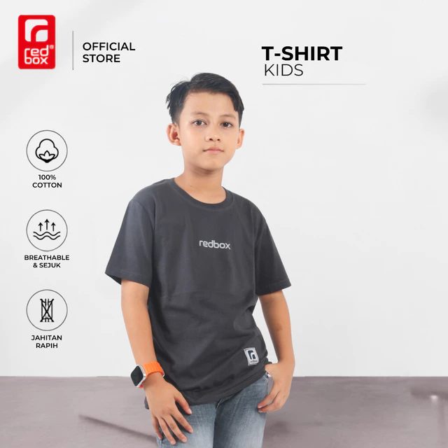 Redbox Baju Kaos Anak Laki Tanggung Remaja Junior Usia 9-17 Tahun Bahan Cotton Combed 24