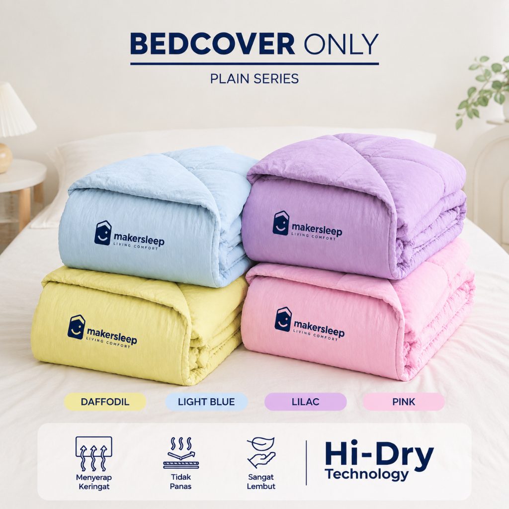 Khusus Pembelian Bedcover Only Plain/Polos Ukuran 150x220 - Makersleep