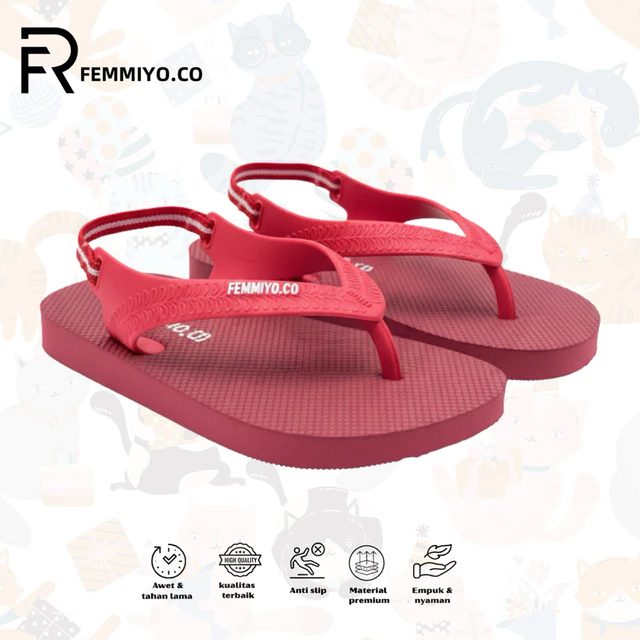 Fmy.co - Sandal Anak Nyaman Anti Slip Karet Belakang