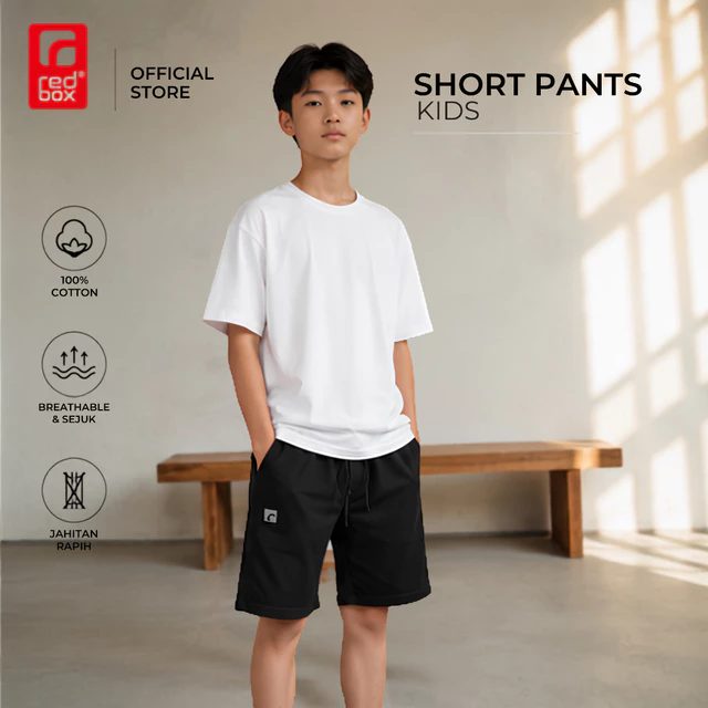 Redbox-Celana Pendek Anak Laki Tanggung Junior Remaja Usia 9-17 Tahun Bahan Katun Cinos