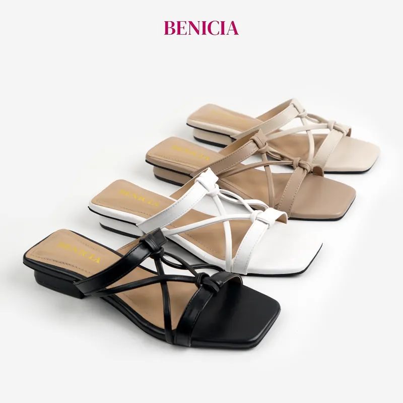 BENECIA Brunela Sandal Wanita Heels 3 Cm Sendal Tali Permata Pesta