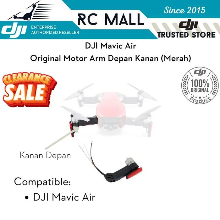 Kaki Depan Kanan Motor Arm DJI Mavic Air Merah Front Right Dinamo Drone Original