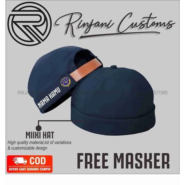 Topi/peci Miki HAT Logo Dishub.free Masker.dan Bisa Tambah Nama