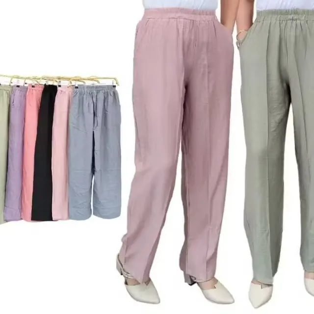 Celana Kulot premium Wanita HighWaist Pants / Loose / Daily / Polo Linen