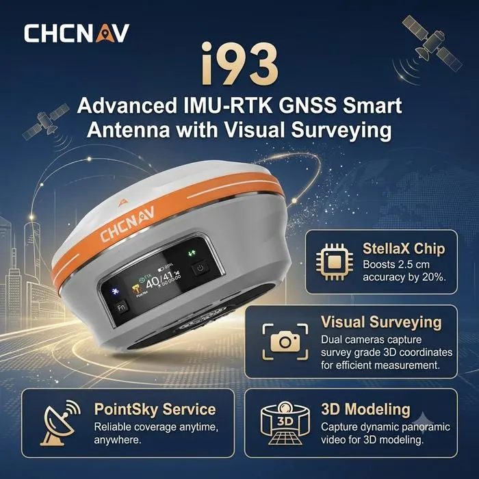 CHCNAV i93 Advanced IMU-RTK GNSS Smart Antenna with Visual Surveying