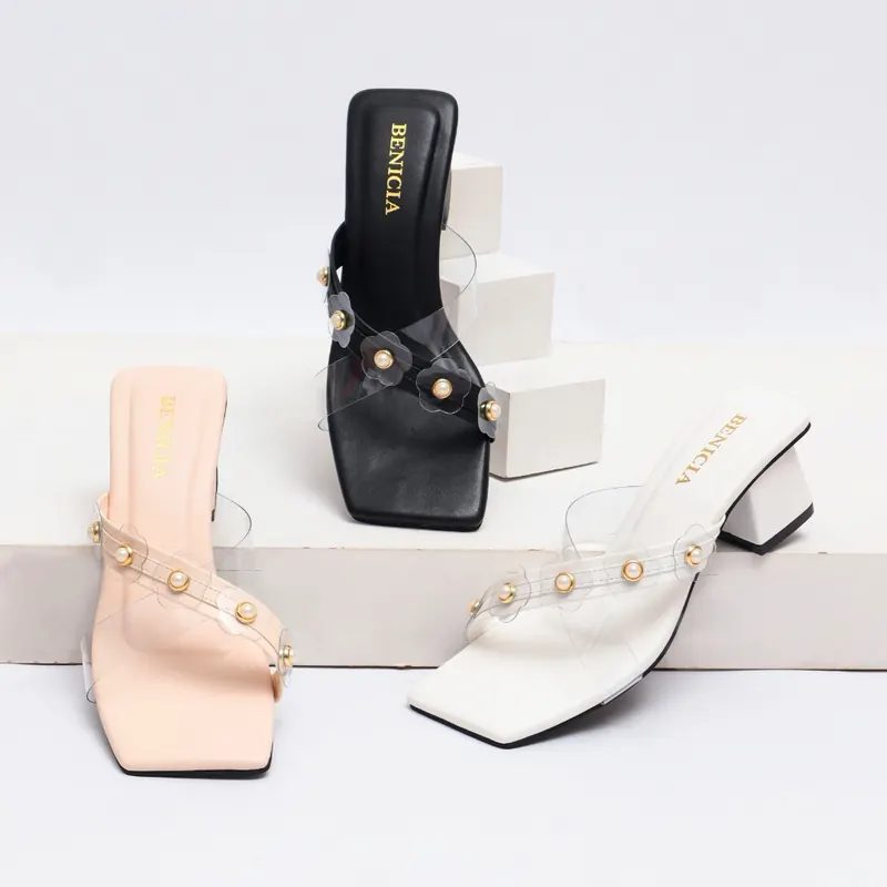 BENICIA Sandal Heels Wanita Elegan 5cm Hak Tahu Mika Chunky Jennie