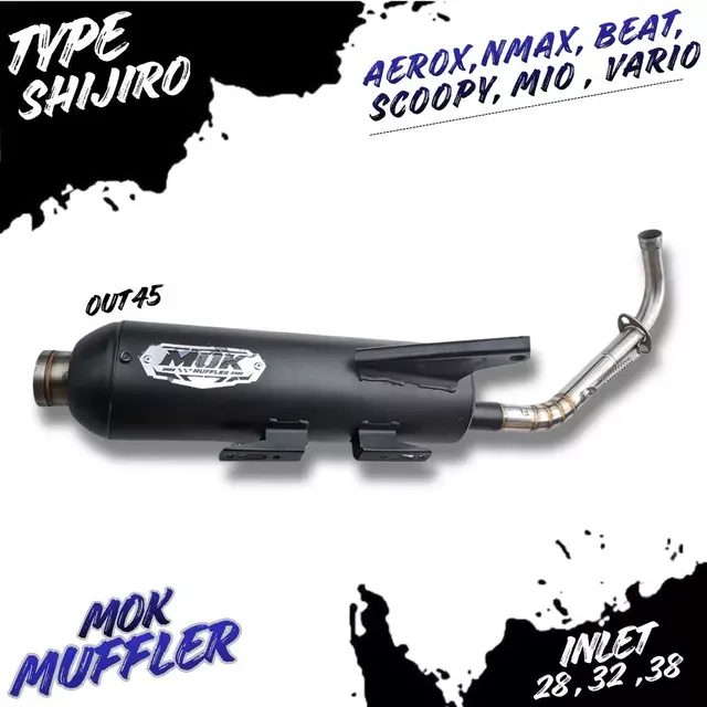 Knalpot Standar Racing Shijiro Leher Kolong Bawah Out 45 Aerox Nmax Vario Pcx Beat Mio