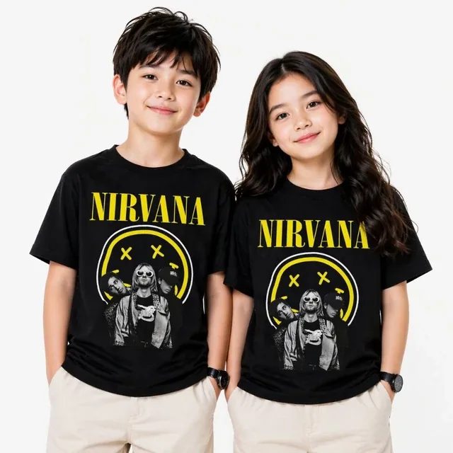 Baju Kaos Anak Nirvana Vintage ART 3 l Bahan Cotton Combed Adem Cocok Untuk l Unisex