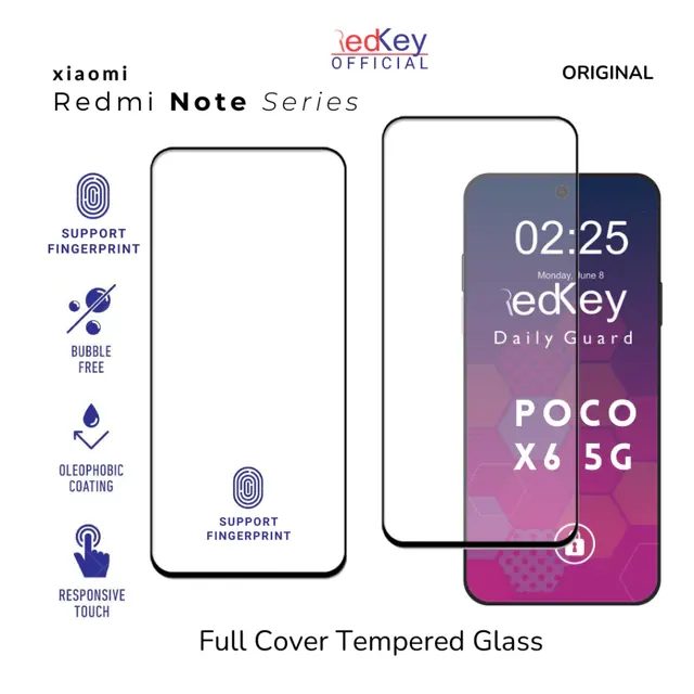 Redkey Tempered Glass Xiaomi Redmi Note 13 Pro Plus 4G 5G Series - Premium Anti Gores