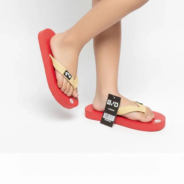 JND Kids Classic Sandal Jepit Anak Karet Lentur Tidak Licin Anti Slip Tali Cream Trend