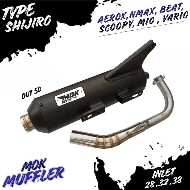 Knalpot Standar Racing Shijiro Leher Kolong Bawah Out 50 Aerox Nmax Vario Pcx Beat Mio