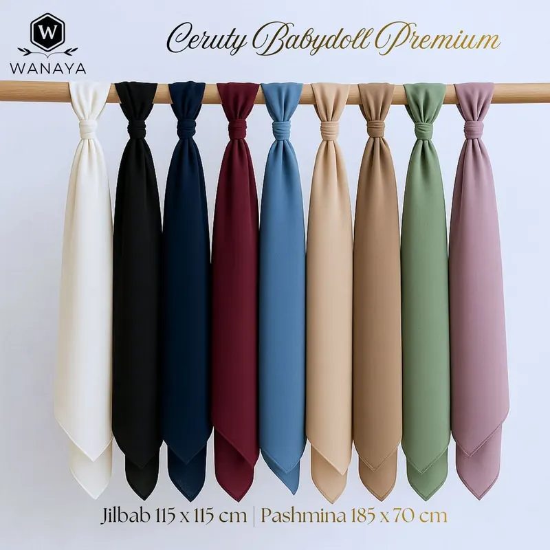 Hijab segi empat 115x115 cm ceruty babydoll premium adem lembut nyaman tersedia banyak