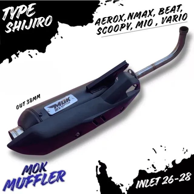 Knalpot Standar Racing Shijiro Gratis Cover Airblade Leher 26-28 Out 38 Aerox Nmax Vario