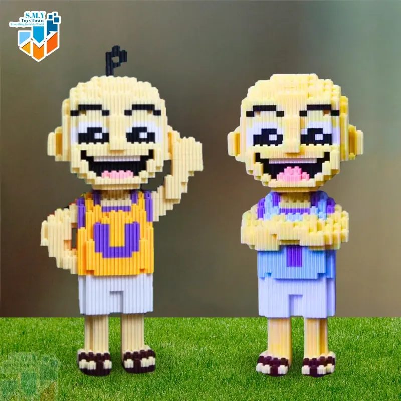 Upin Ipin Nano Block Medium Bricks Mainan Balok Susun Edukasi Anak DIY Karakter Kartun 3D