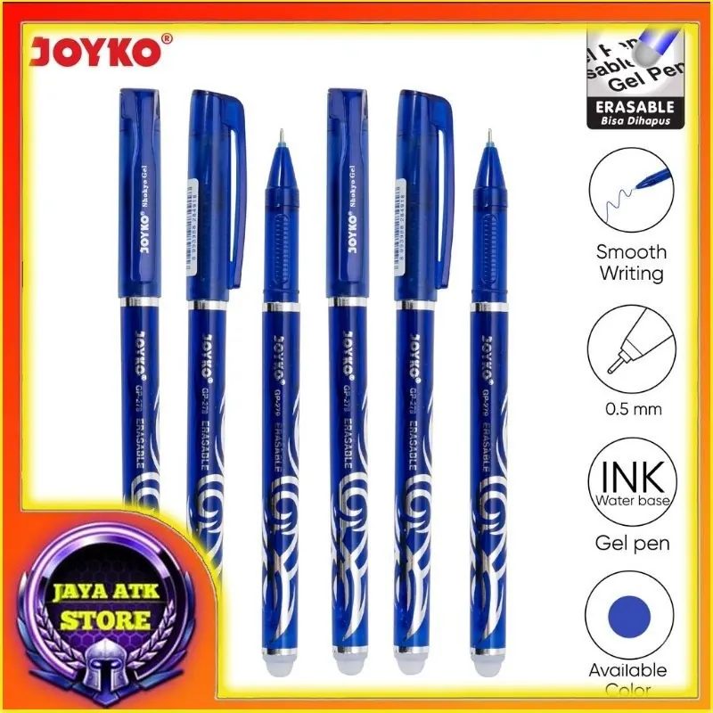 Erasable Gel Pen GP-279 SHOKYO Pena Jel Bisa Dihapus Warna Hitam dan Biru Ecer 0.5 Mm