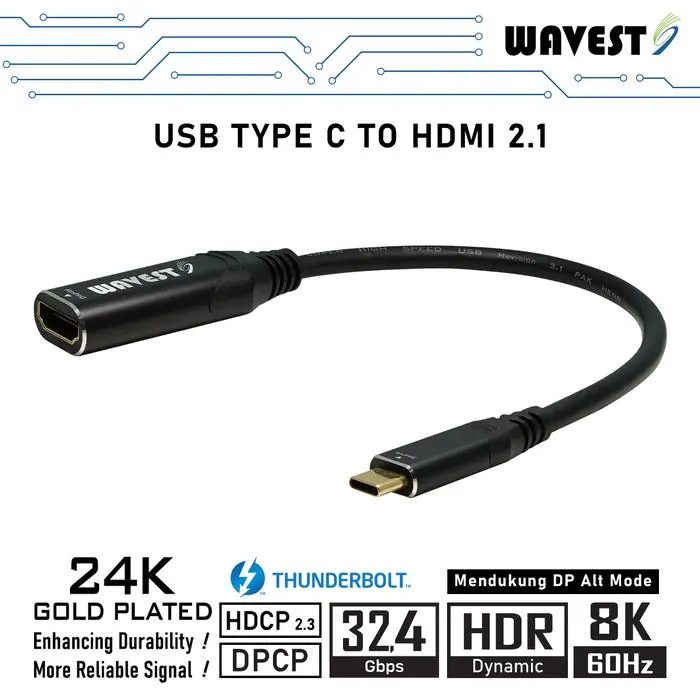 Adapter Type C to HDMI Ultra High Speed Wavesplitter 8K 60Hz HDR DP1.4
