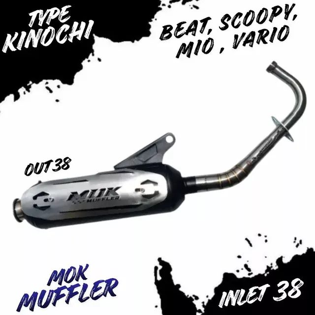 Knalpot Standar Racing Kinochi Free Cover Stainlees Leher 28-38 Out 38 Aerox Nmax Vario