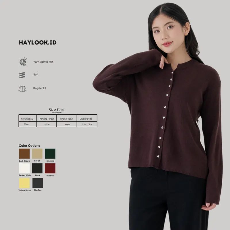 Arsya Cardy Top Knitwear - Kardigan Rajut Atasan Wanita - Cardigan Korean Style Polos