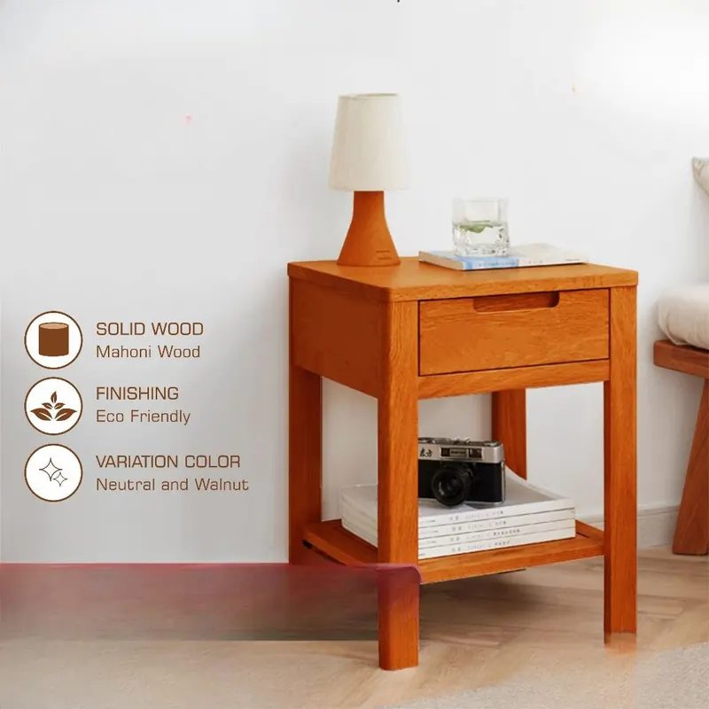 Meja Nighstand Nakas Minimalis Laci Simpel Modern Kayu Mahoni Klasik Furniture Mebel