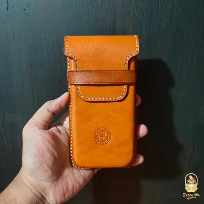 Fountain Pen Case, Leather, tempat pulpen pensil kulit nabati asli Stationery